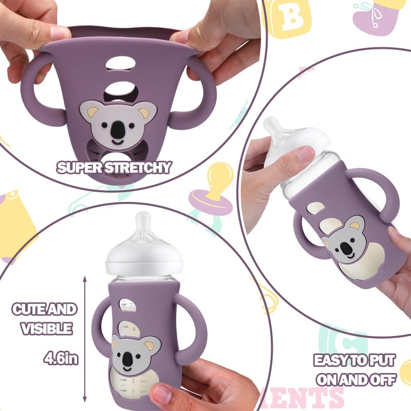 BUSOHA 3 Pack Koala Silicone Sleeves for Avent Baby Bottles - Drop Protection Baby Bottle Sleeves with Handle for Avent Natural Baby Bottles,8 Ounce - Image 3